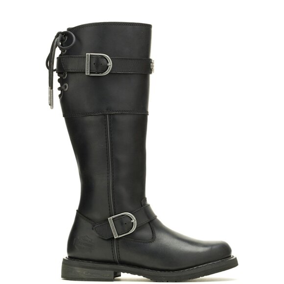 Harley Davidson Women's Kirtland Riding Boot - Black Knee High Leather - Picture 13 of 13